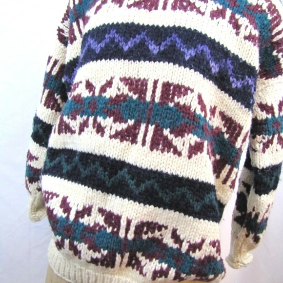 SISANDINA Sweater L Heavy Knit Wool Ecuador Large - Picture 6 of 7